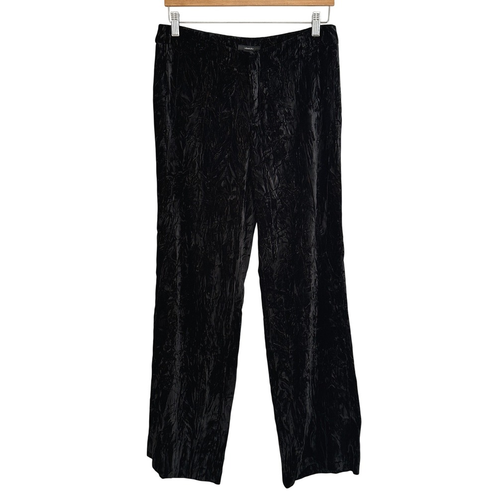 Identify Black Crushed Velvet Wide Leg Pants Womens 10 (30x31) Goth‎ Whimsigoth